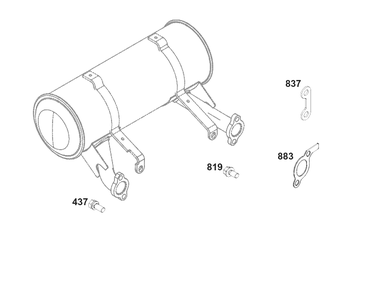 Exhaust Group Diagram and Parts List for 386447-0459-G1 200000 - 399999 Briggs and Stratton Engine